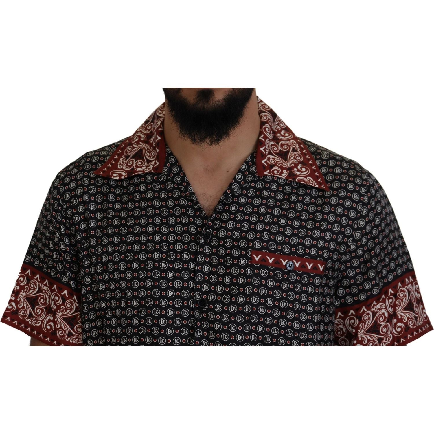 Dolce & Gabbana Multicolor Patterned Silk Casual Shirt