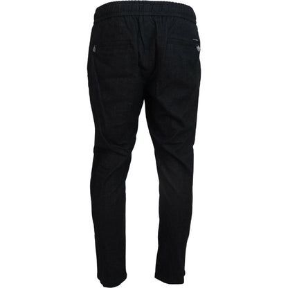 Dolce & Gabbana Grey Cotton Tapered Cotton Pants