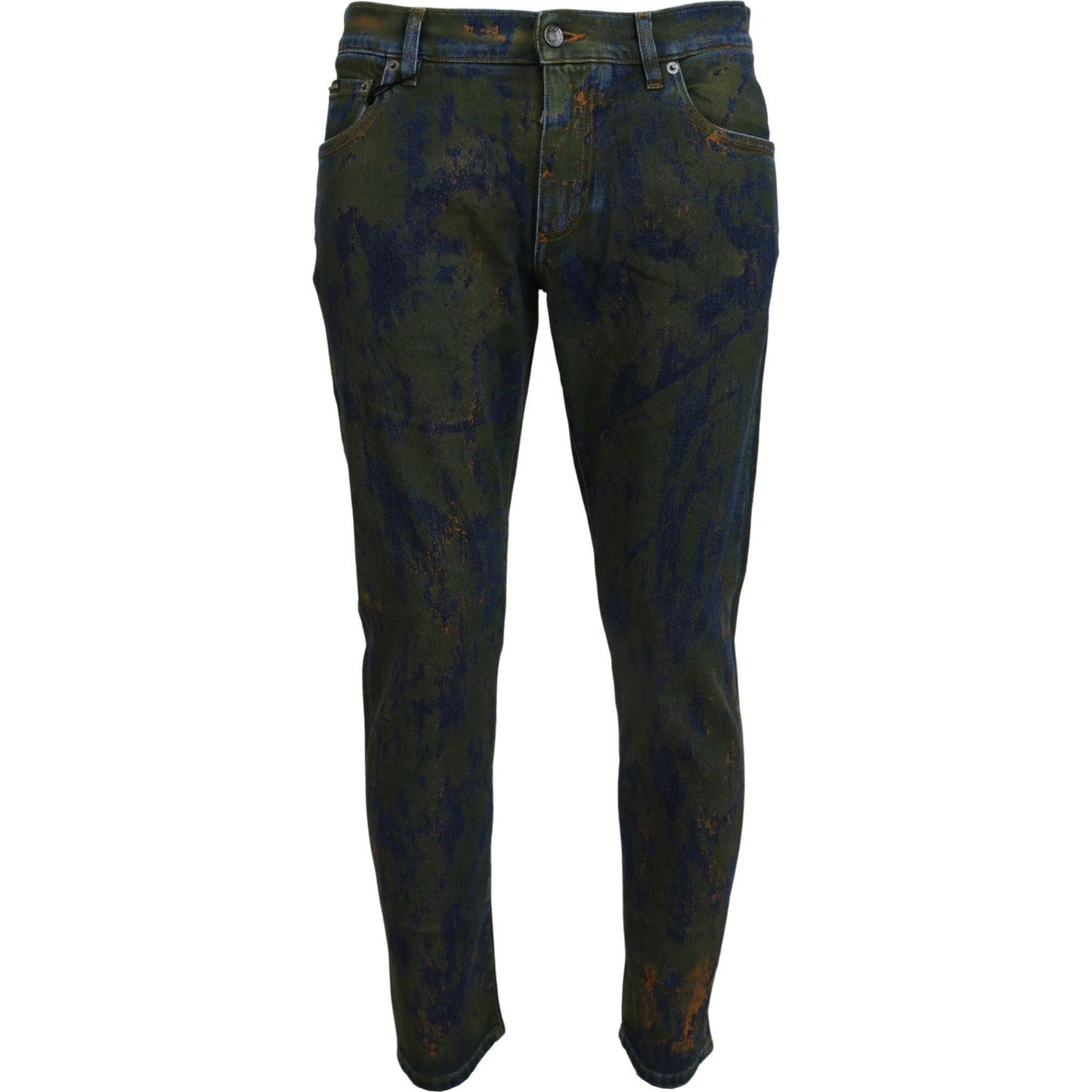 Dolce & Gabbana Chic Slim-Fit Denim Jeans in Green Wash Dolce & Gabbana