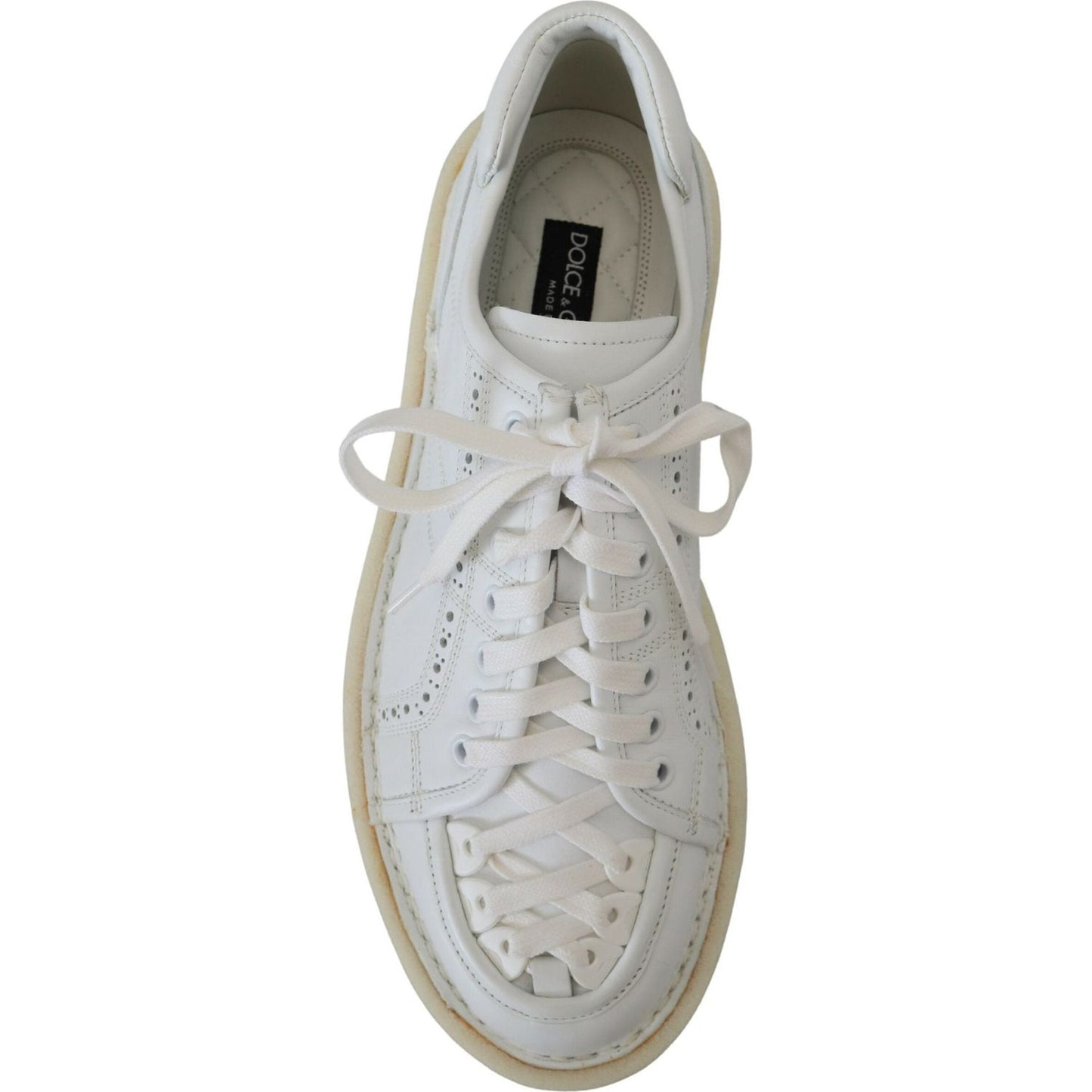 Dolce & Gabbana Elegant White Low Top Oxford Sneakers Dolce & Gabbana