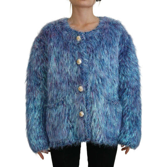 Dolce & Gabbana Multicolor Polyester Fringes Coat Jacket