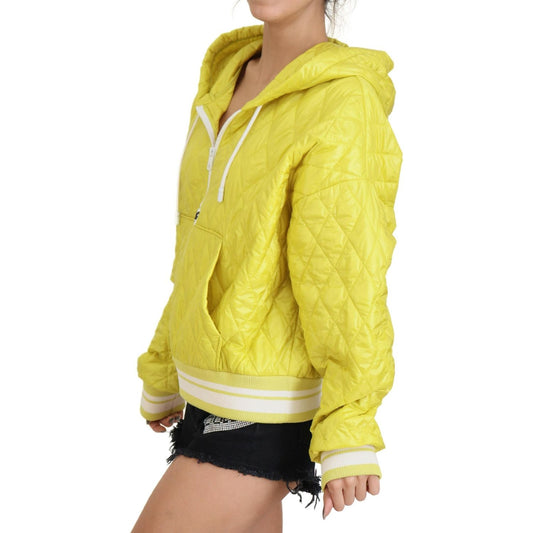 Elegant Yellow Hooded Jacket