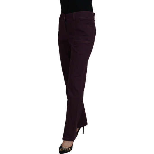 BENCIVENGA Elegant Tapered Purple Cotton Pants BENCIVENGA