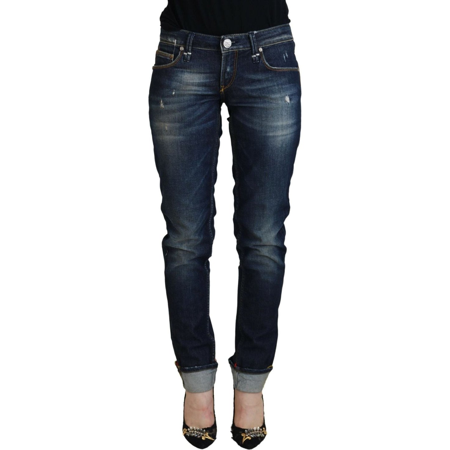 Acht Elegant Slim Fit Low Waist Denim Pants Acht