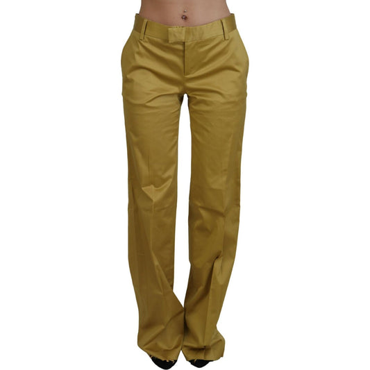 Just Cavalli Elegant Gold Straight Fit Pants Just Cavalli