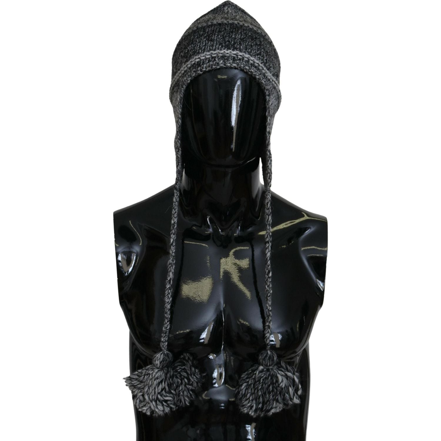 Dolce & Gabbana Gray Warm Fleece Ear Flaps Knit Beanie Hat