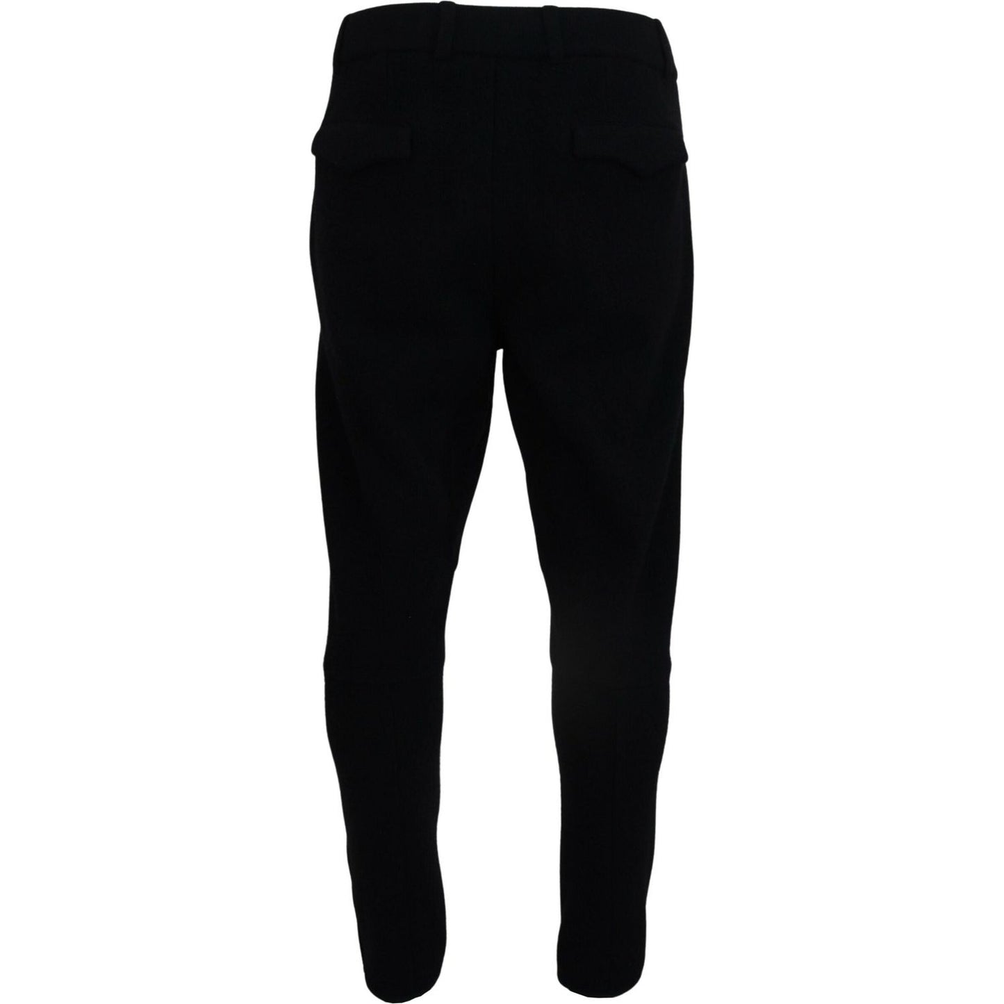 Dolce & Gabbana Elegant Black Tapered Wool Trousers Dolce & Gabbana