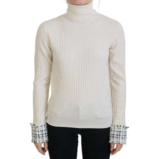 Dolce & Gabbana Ivory Turtleneck Wool Blend Sweater Dolce & Gabbana