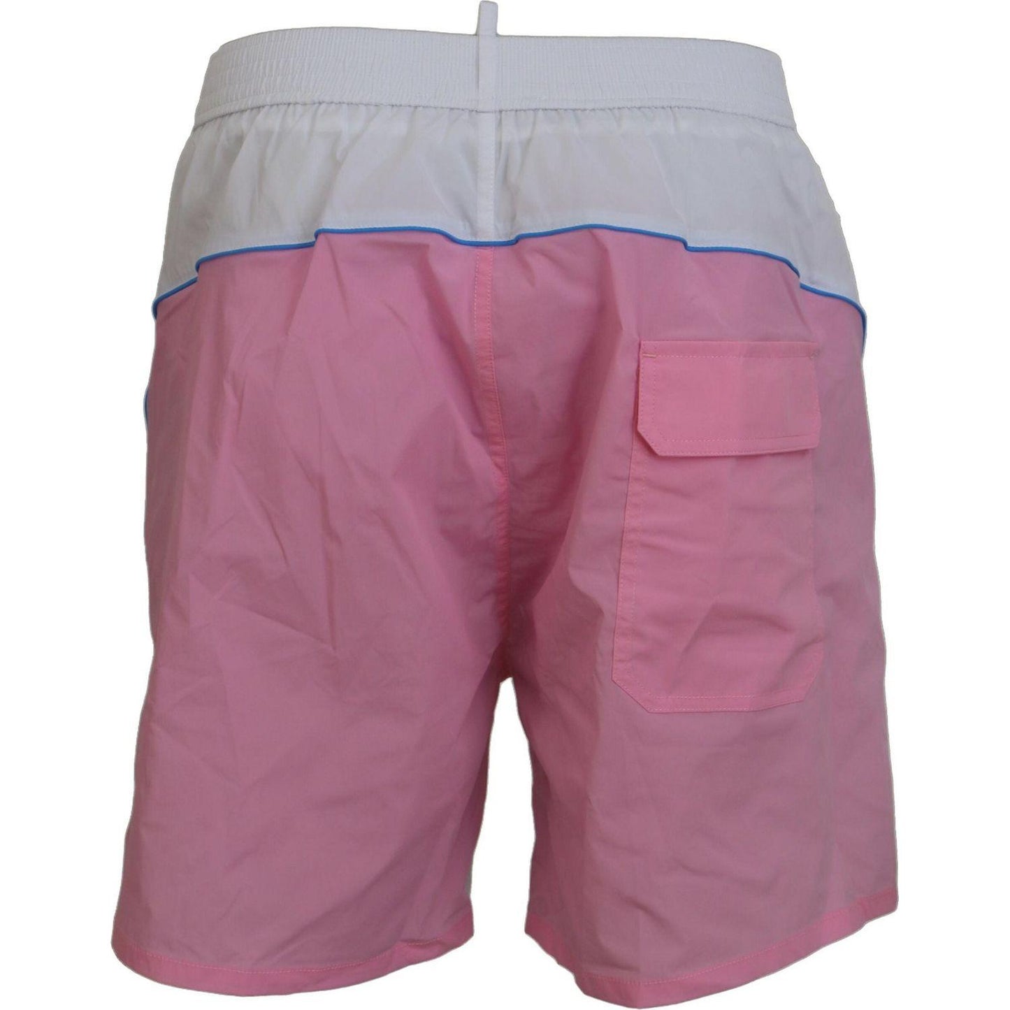 Dsquared² Chic White & Pink Print Swim Shorts Dsquared²