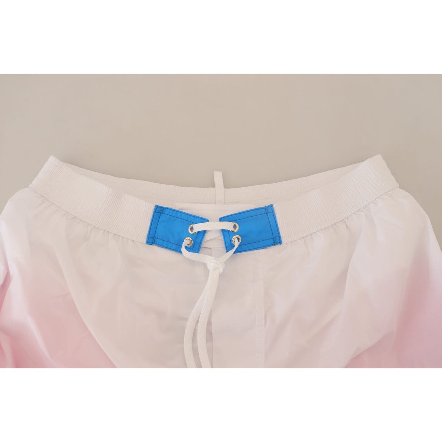 Dsquared² Chic White & Pink Print Swim Shorts Dsquared²