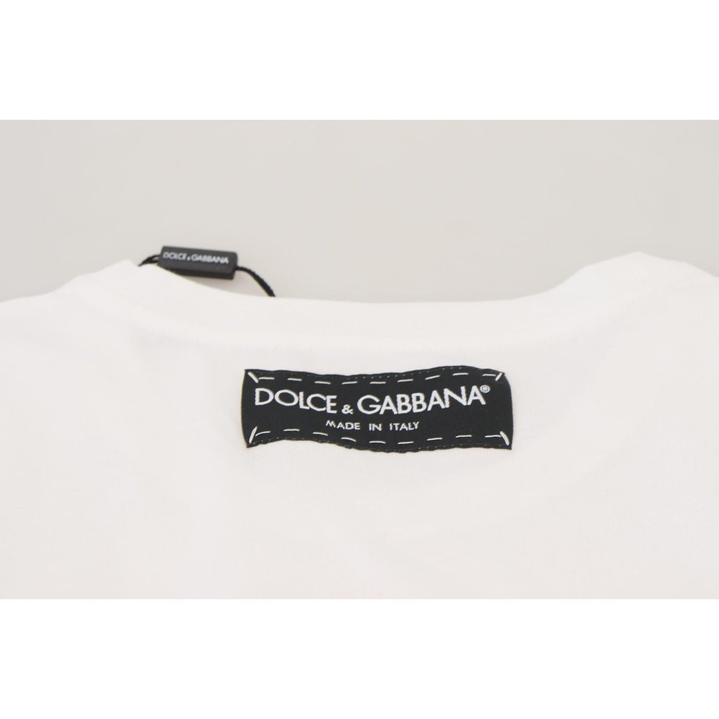 Dolce & Gabbana T-shirt Top White Textured Short Sleeve