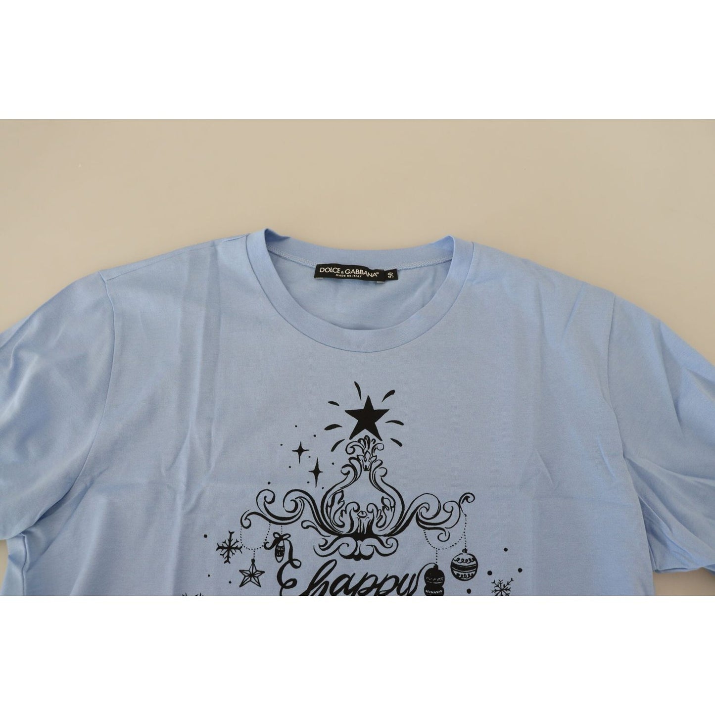 Dolce & Gabbana Elegant Light Blue Cotton Tee Dolce & Gabbana