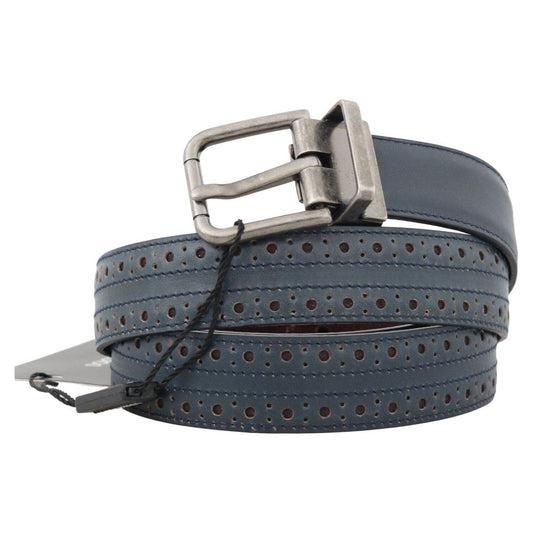 Dolce & Gabbana Elegant Blue Leather Men's Belt Dolce & Gabbana