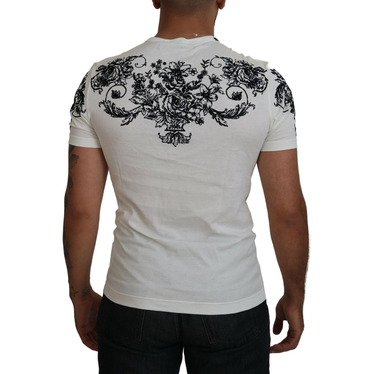 Dolce & Gabbana Elegant Floral Crown Tee Dolce & Gabbana