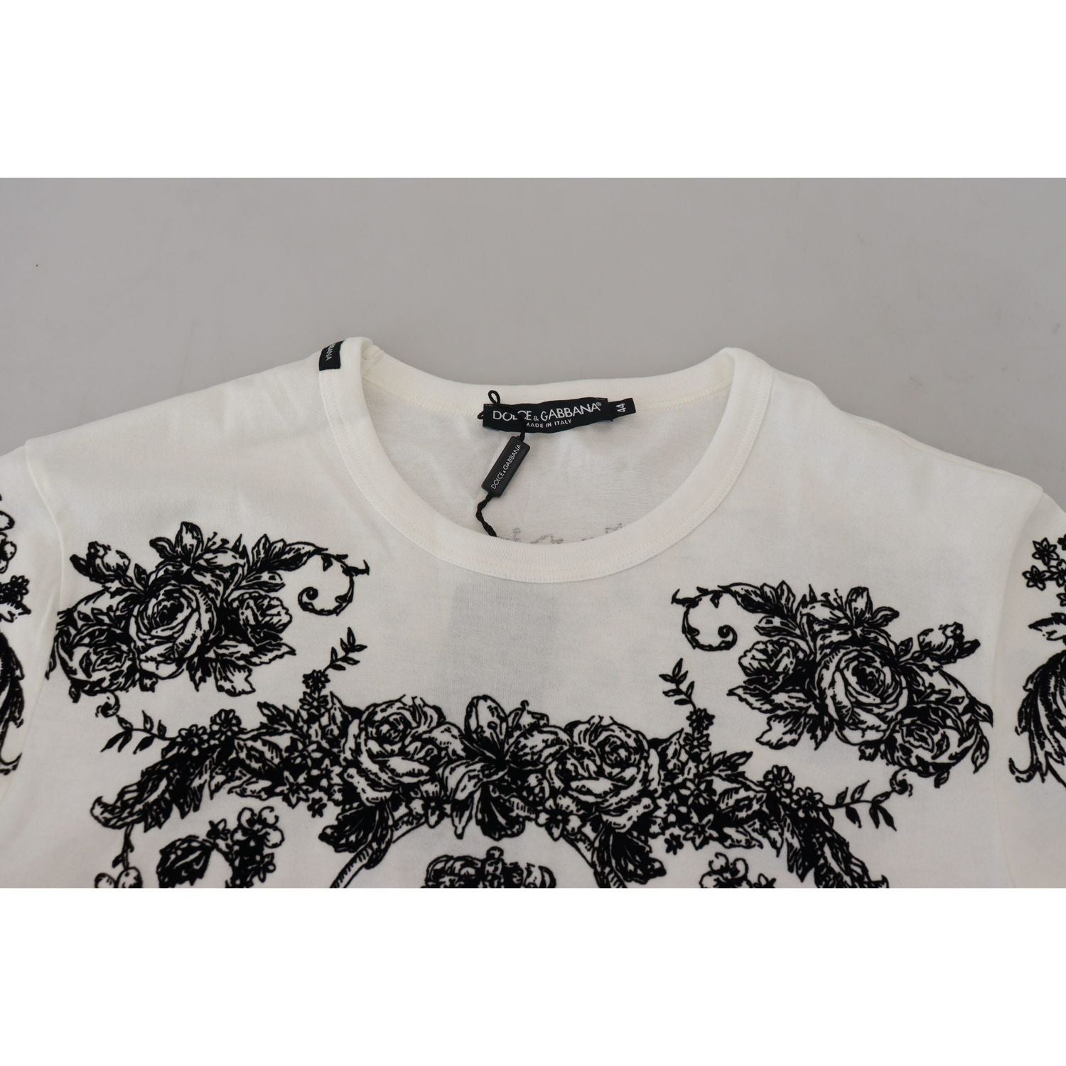 Dolce & Gabbana Elegant Floral Crown Tee