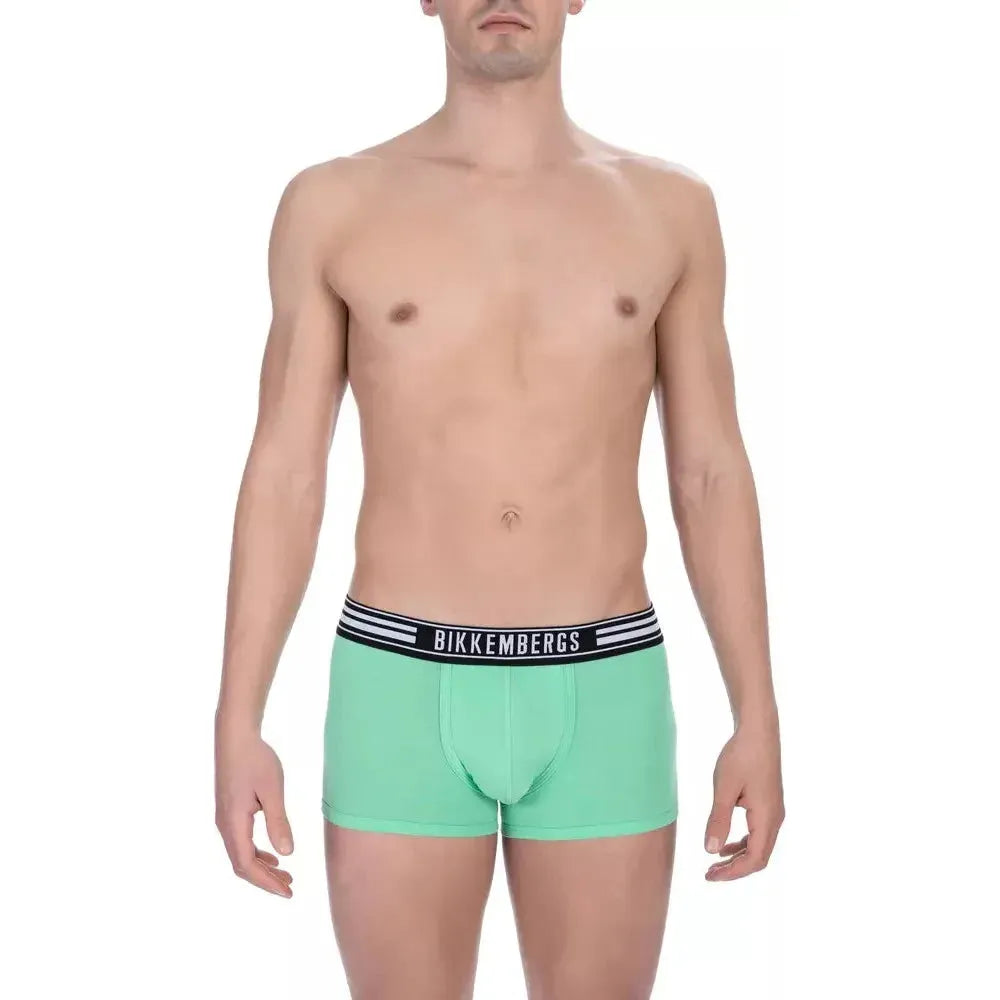 Bikkembergs Green Cotton Men Underwear Trunk Pack Bikkembergs