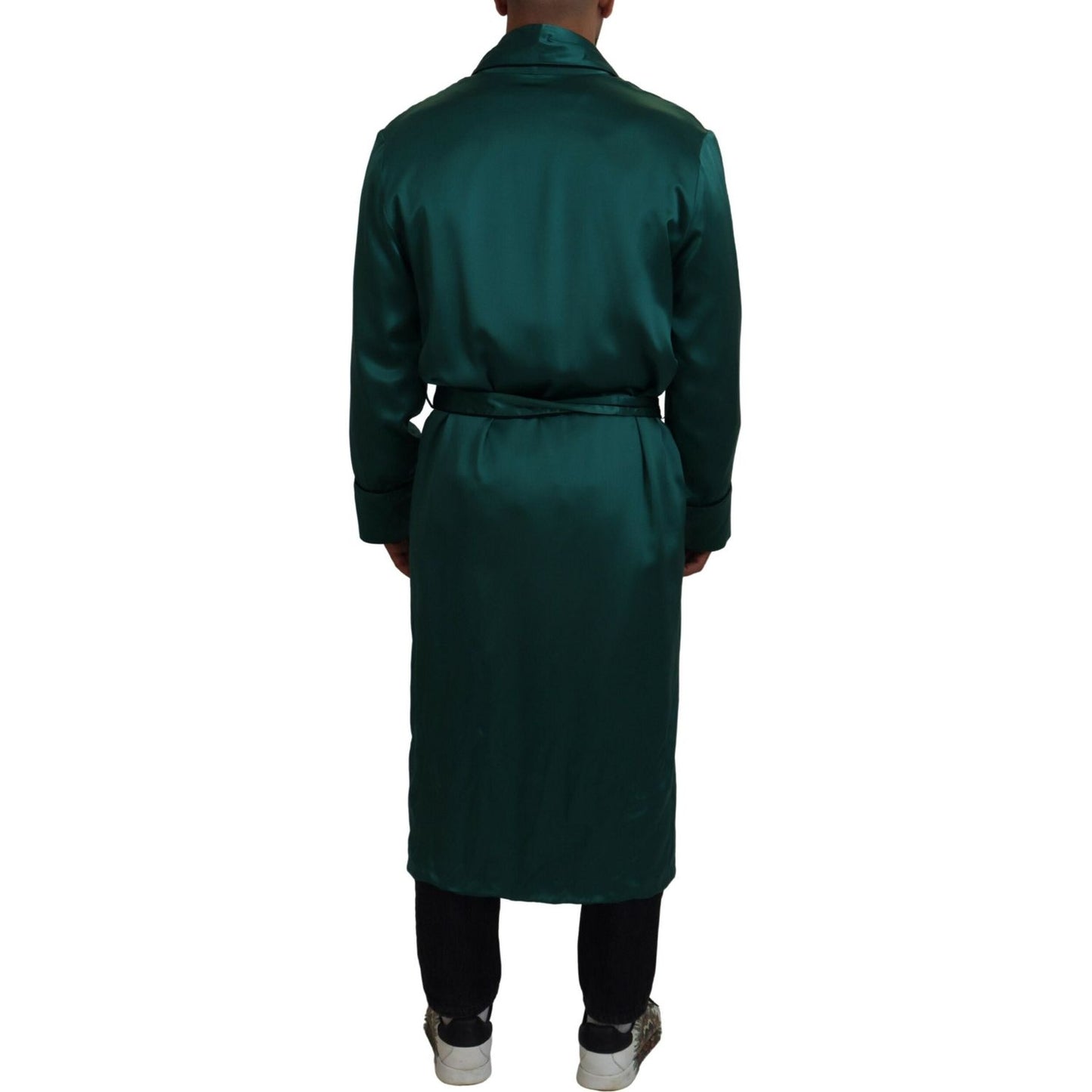 Dolce & Gabbana Elegant Silk Robe in Lush Green Dolce & Gabbana