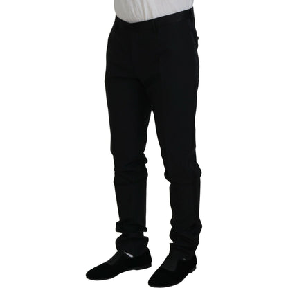 Dolce & Gabbana Black Wool Chino Dress Formal Pants
