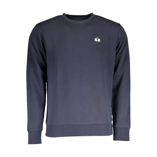 La Martina Blue Cotton Men Sweater La Martina