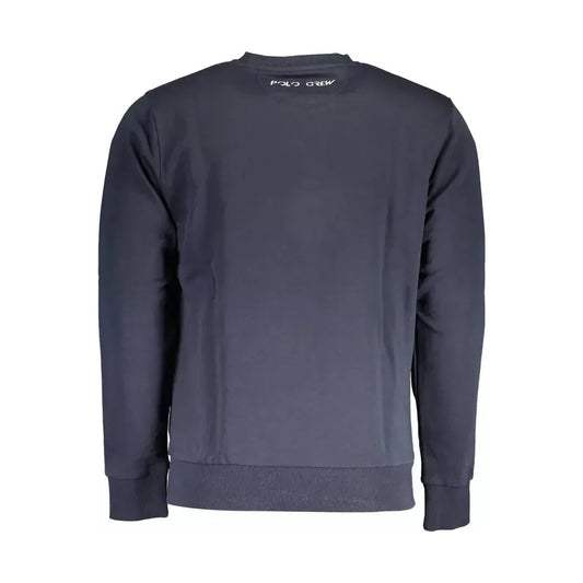 La Martina Blue Cotton Men Sweater La Martina