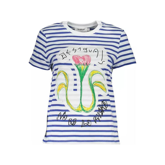 Desigual Blue Cotton Women T-Shirt Desigual