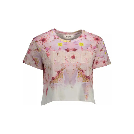 Desigual Pink Cotton Tops & T-Shirt Desigual