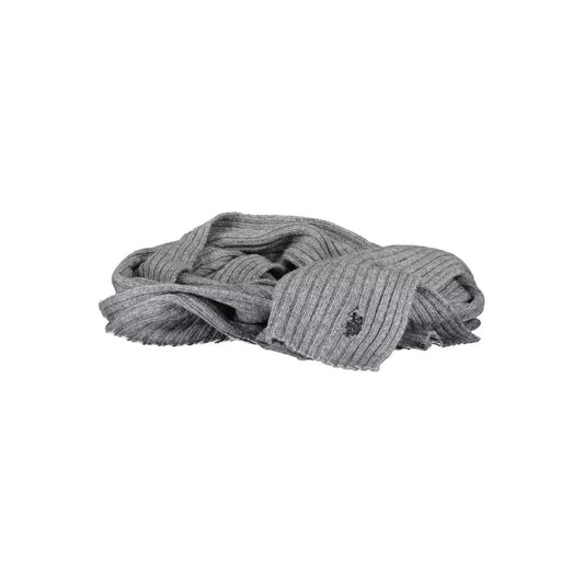 U.S. POLO ASSN. Elegant Gray Wool-Cashmere Blend Scarf U.S. POLO ASSN.