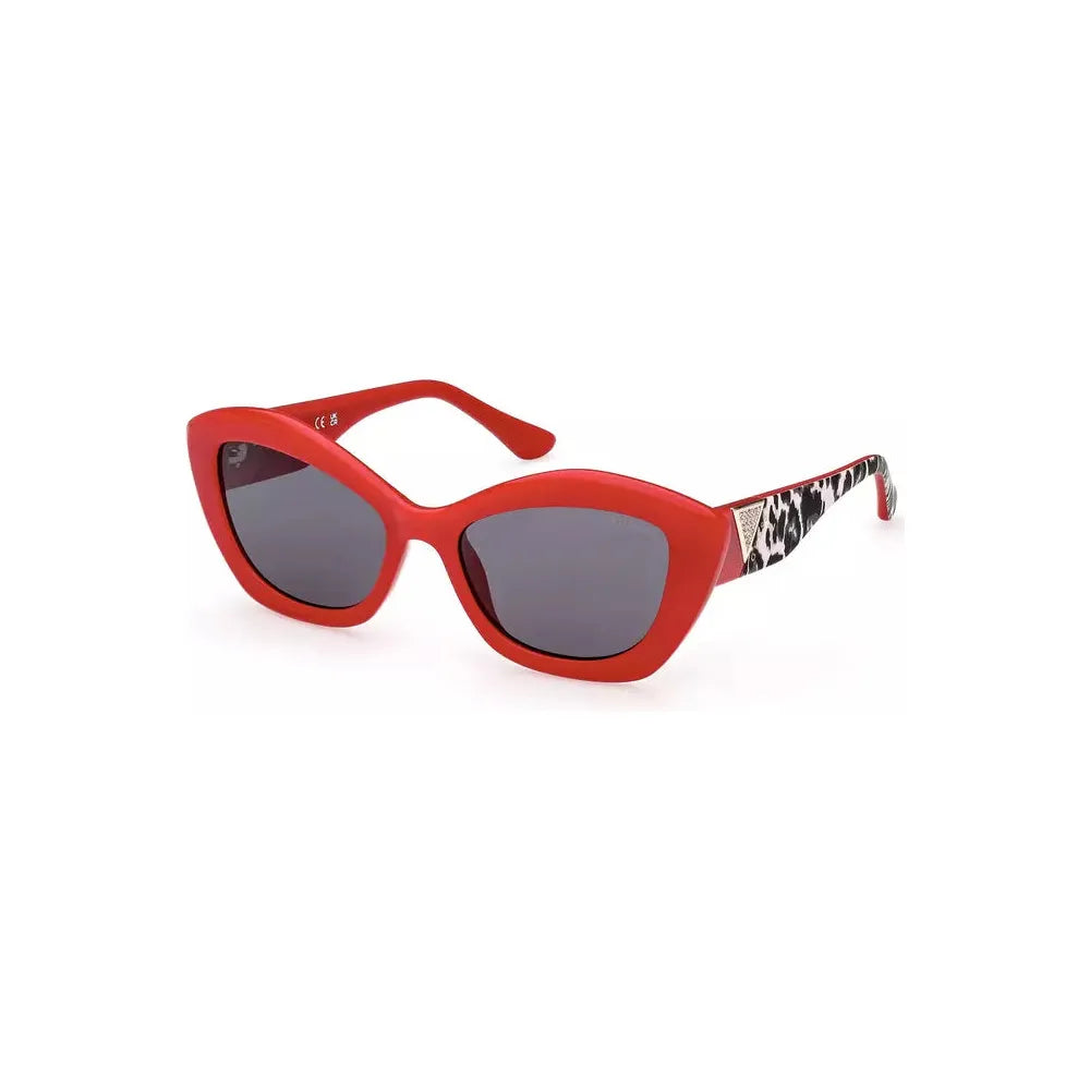 Guess Jeans Red Injected Plastic Women Sunglass Guess Jeans