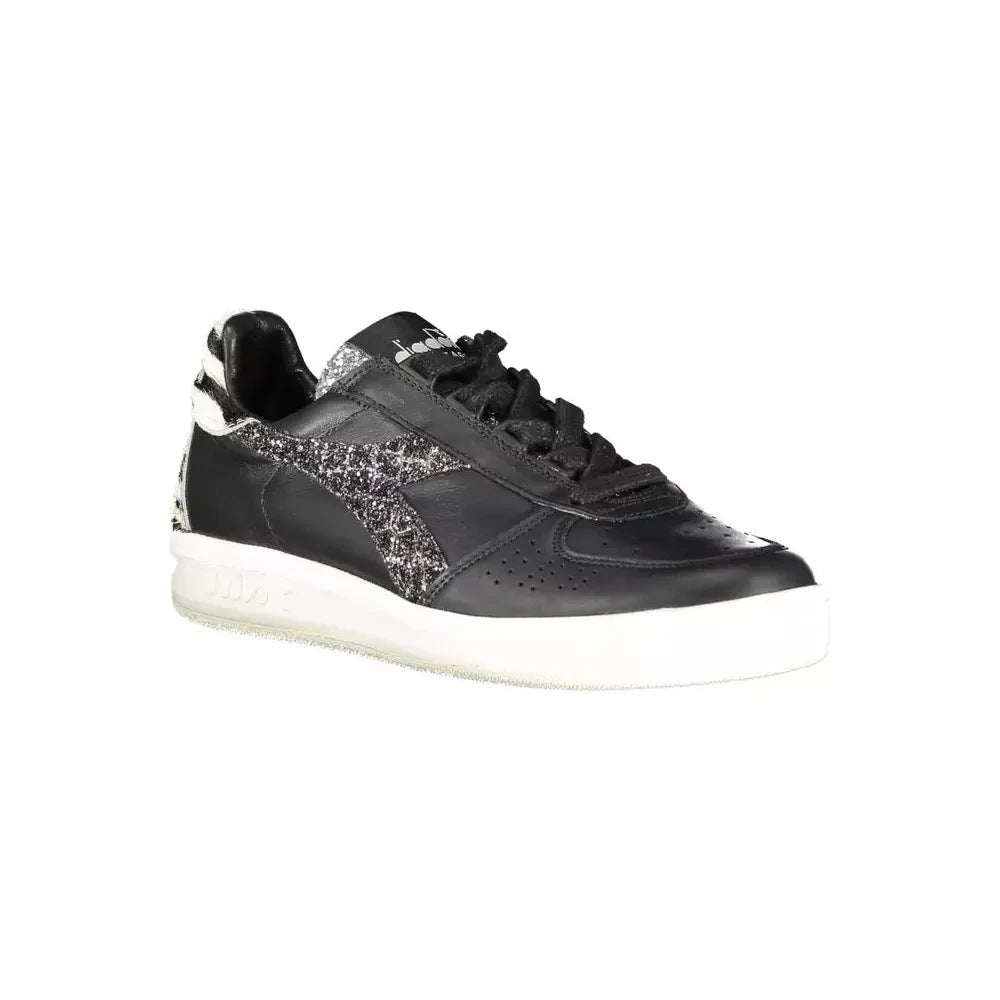 Diadora Black Leather Womens Sneaker