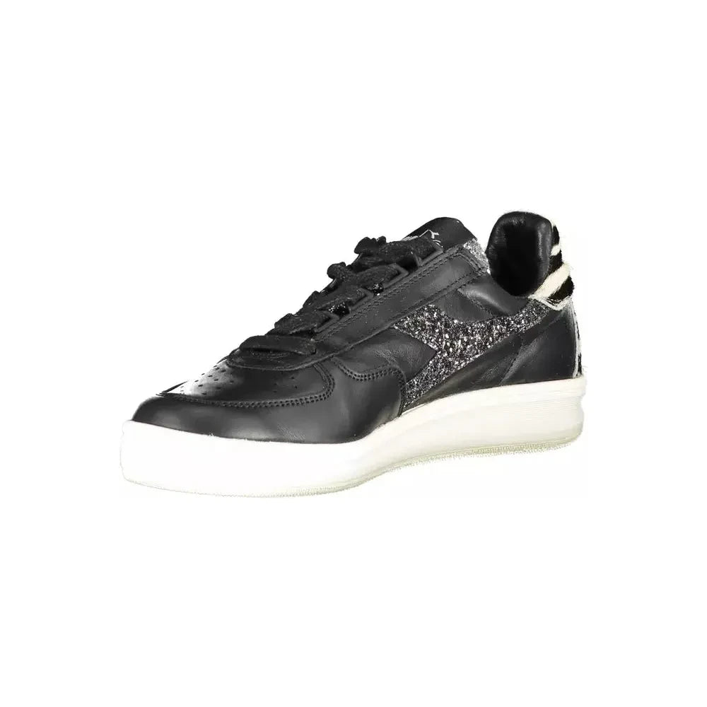 Diadora Black Leather Womens Sneaker Diadora