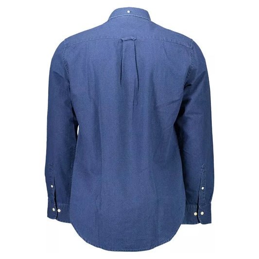 Gant Blue Cotton Regular Fit Men's Shirt Gant