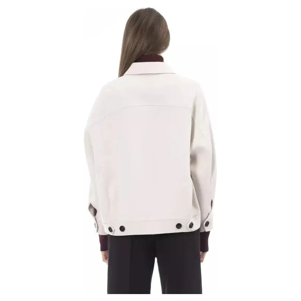 Alpha Studio White Wool Women Blazer Alpha Studio