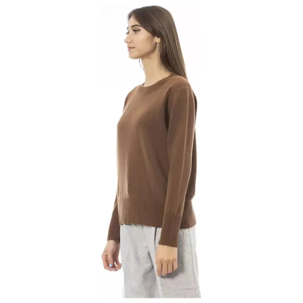 Alpha Studio Brown Cashmere Women Sweater Alpha Studio