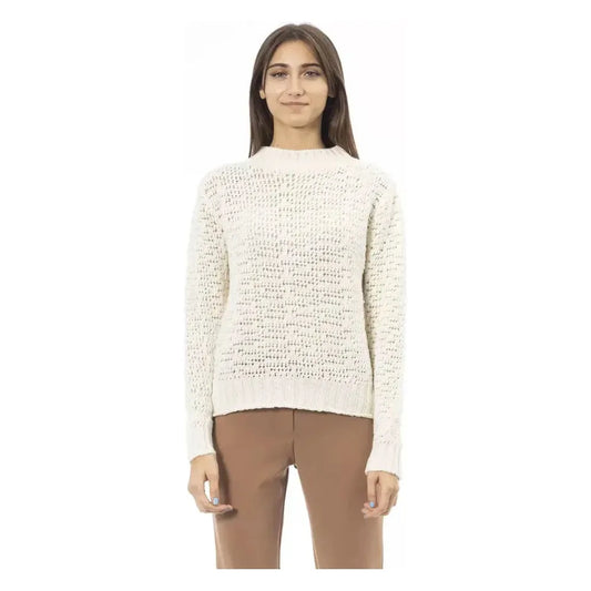 Alpha Studio White Wool Women Sweater Alpha Studio