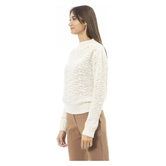 Alpha Studio White Wool Women Sweater Alpha Studio