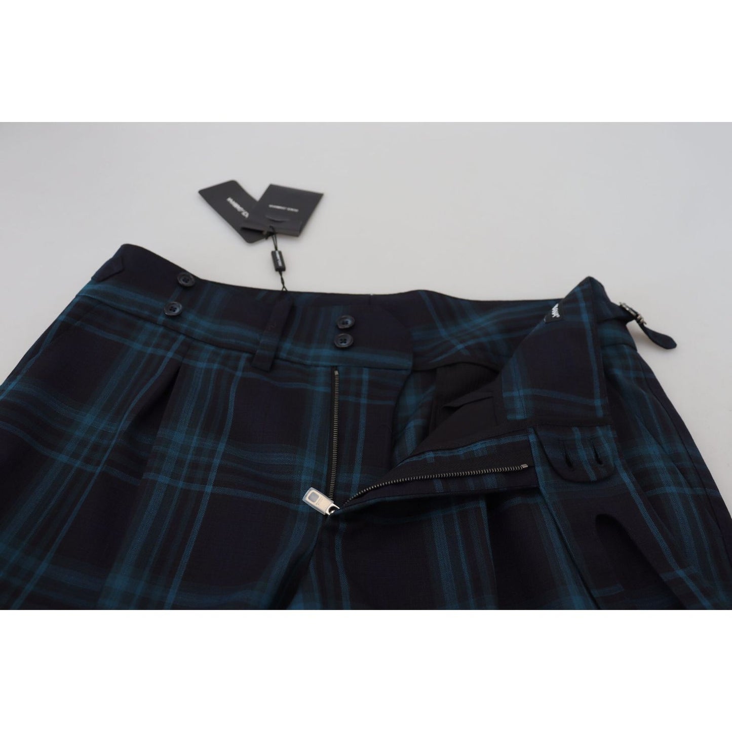 Dolce & Gabbana Elegant Plaid Wool Dress Pants Dolce & Gabbana