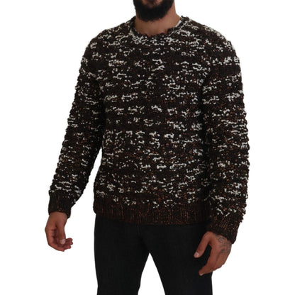 Dolce & Gabbana Brown Knitted Wool Fatto A Mano Sweater