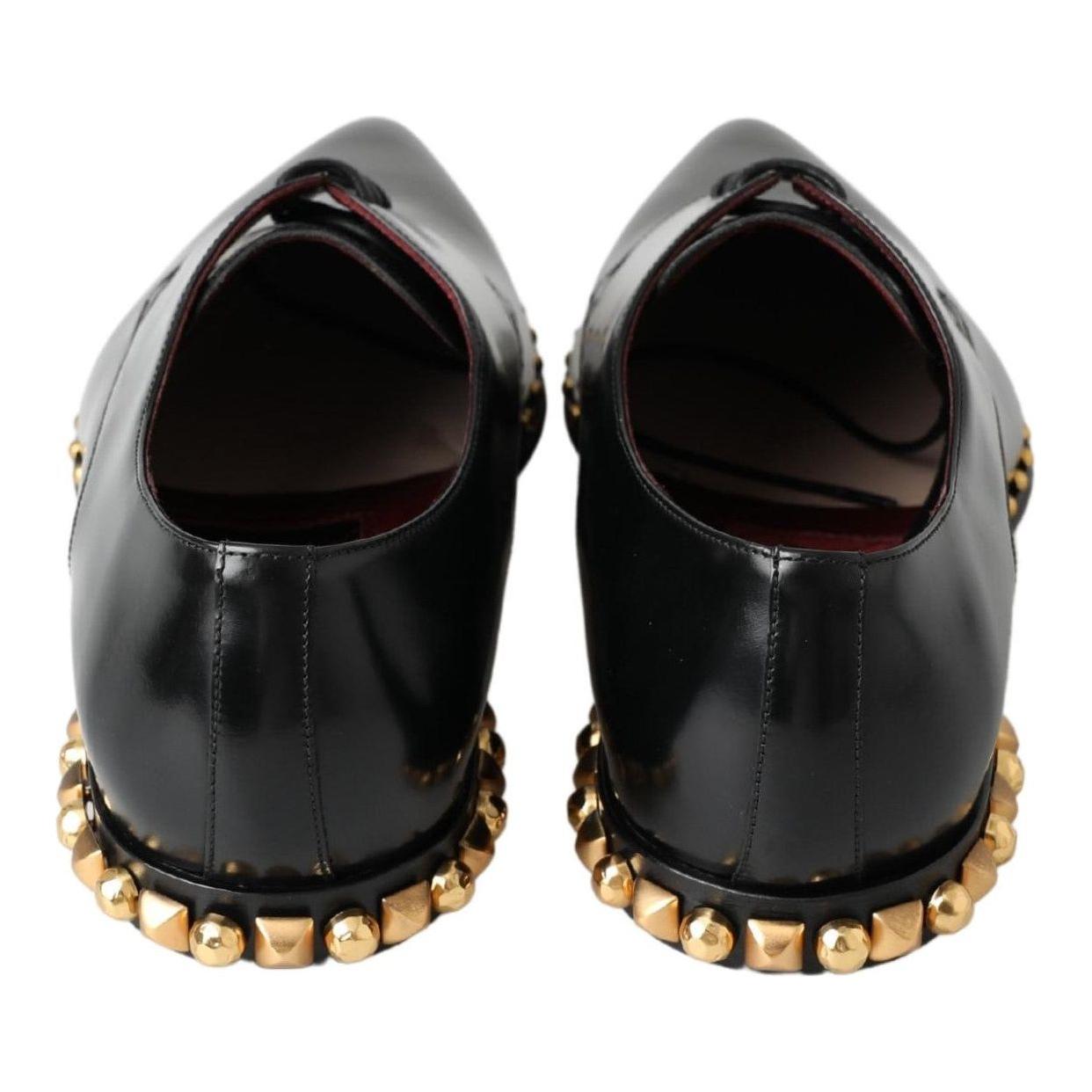 Dolce & Gabbana Elegant Studded Derby Formal Shoes Dolce & Gabbana