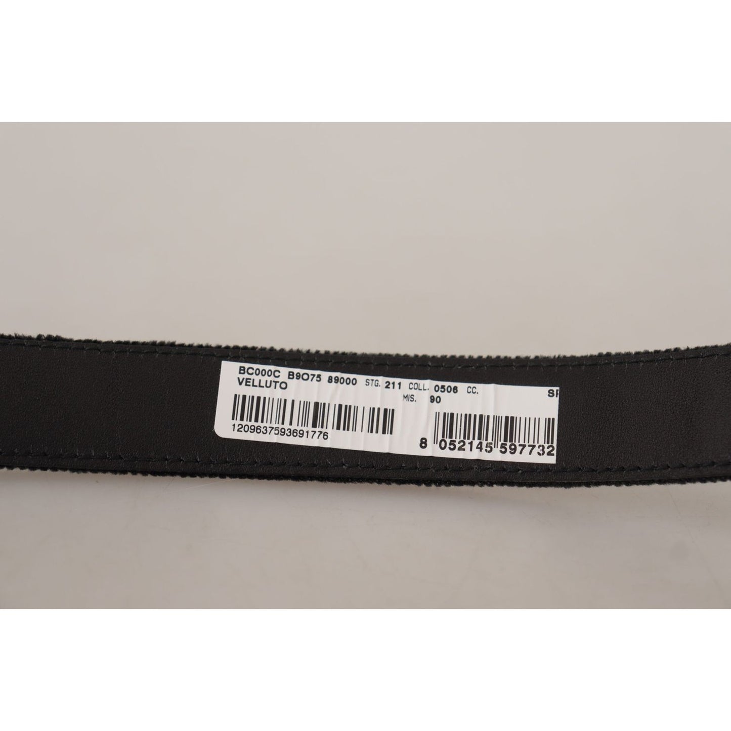 Dolce & Gabbana Elegant Black Velvet Designer Belt Dolce & Gabbana