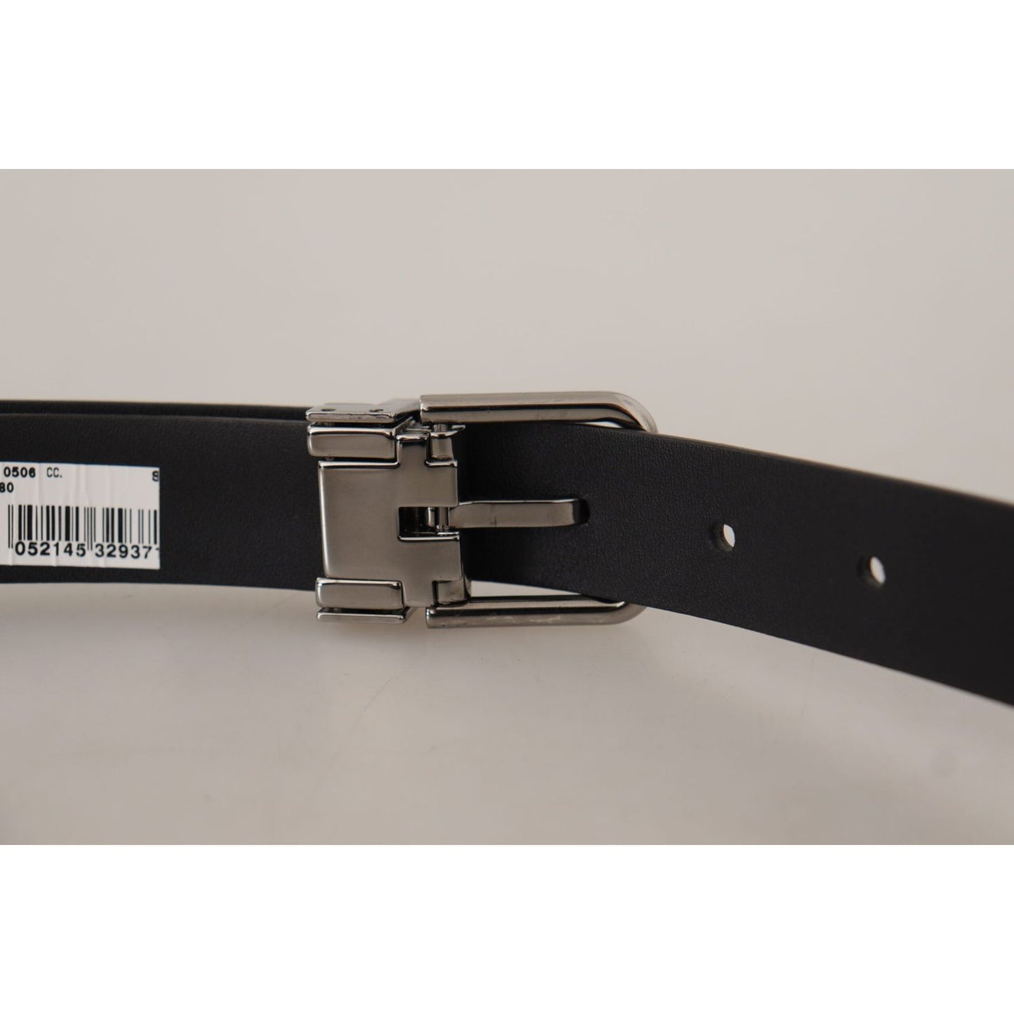 Dolce & Gabbana Elegant Black Leather Belt with Metal Buckle Dolce & Gabbana