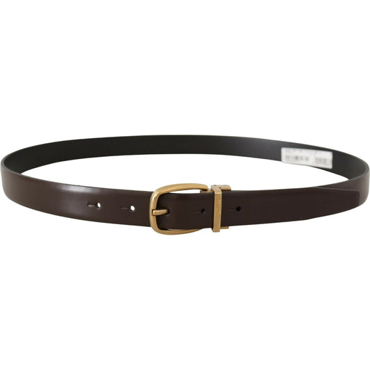 Dolce & Gabbana Elegant Dark Brown Leather Belt Dolce & Gabbana