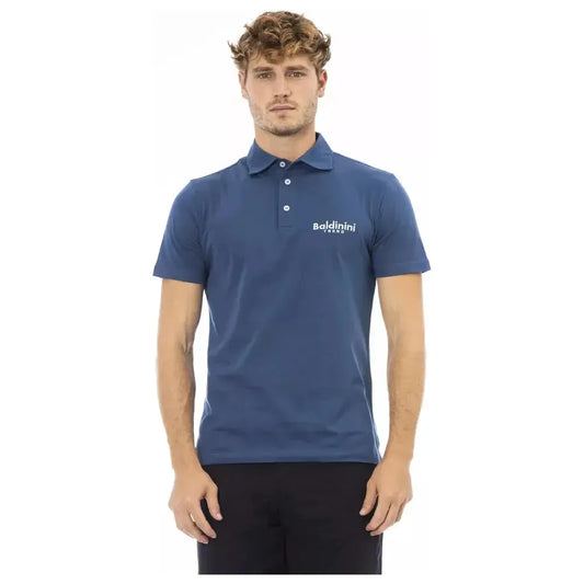 Baldinini Trend Blue Cotton Men Polo Baldinini Trend