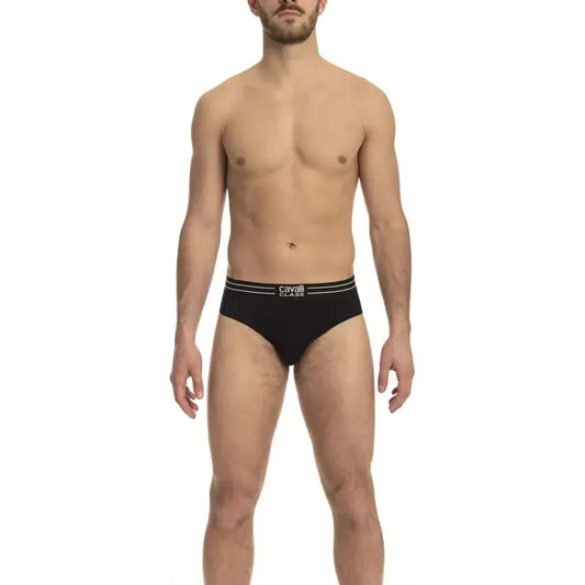 Cavalli Class Black Cotton Men Underwear Cavalli Class