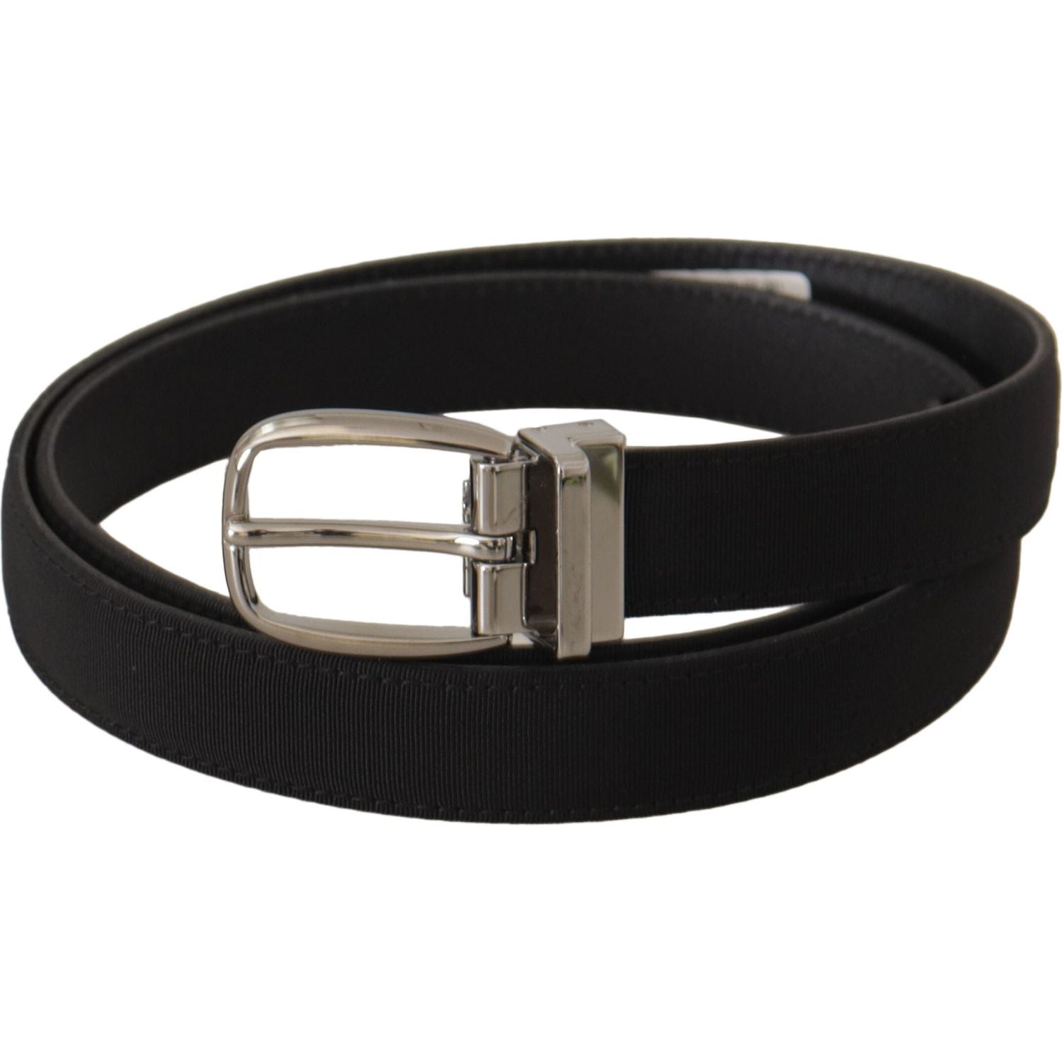 Dolce & Gabbana Elegant Black Canvas & Leather Belt