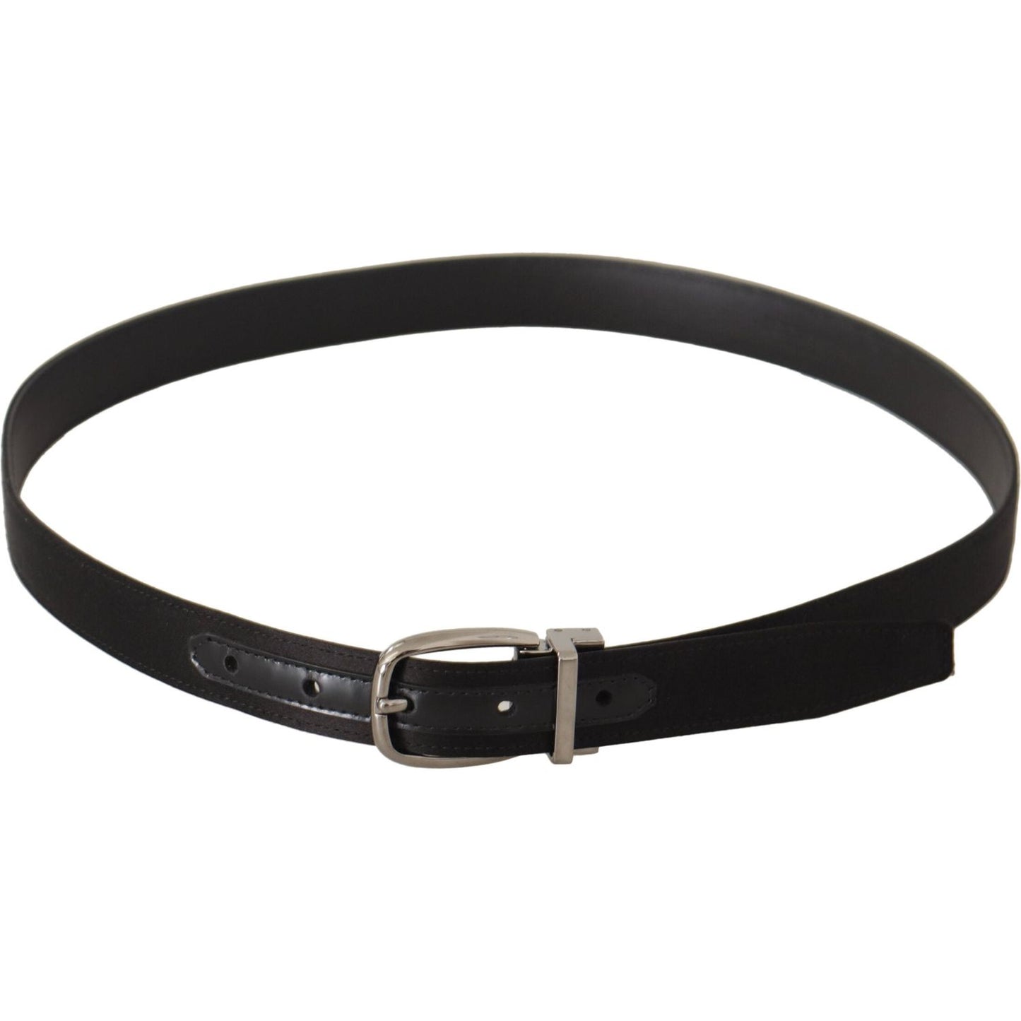 Dolce & Gabbana Elegant Silk Leather Belt with Logo Buckle Dolce & Gabbana