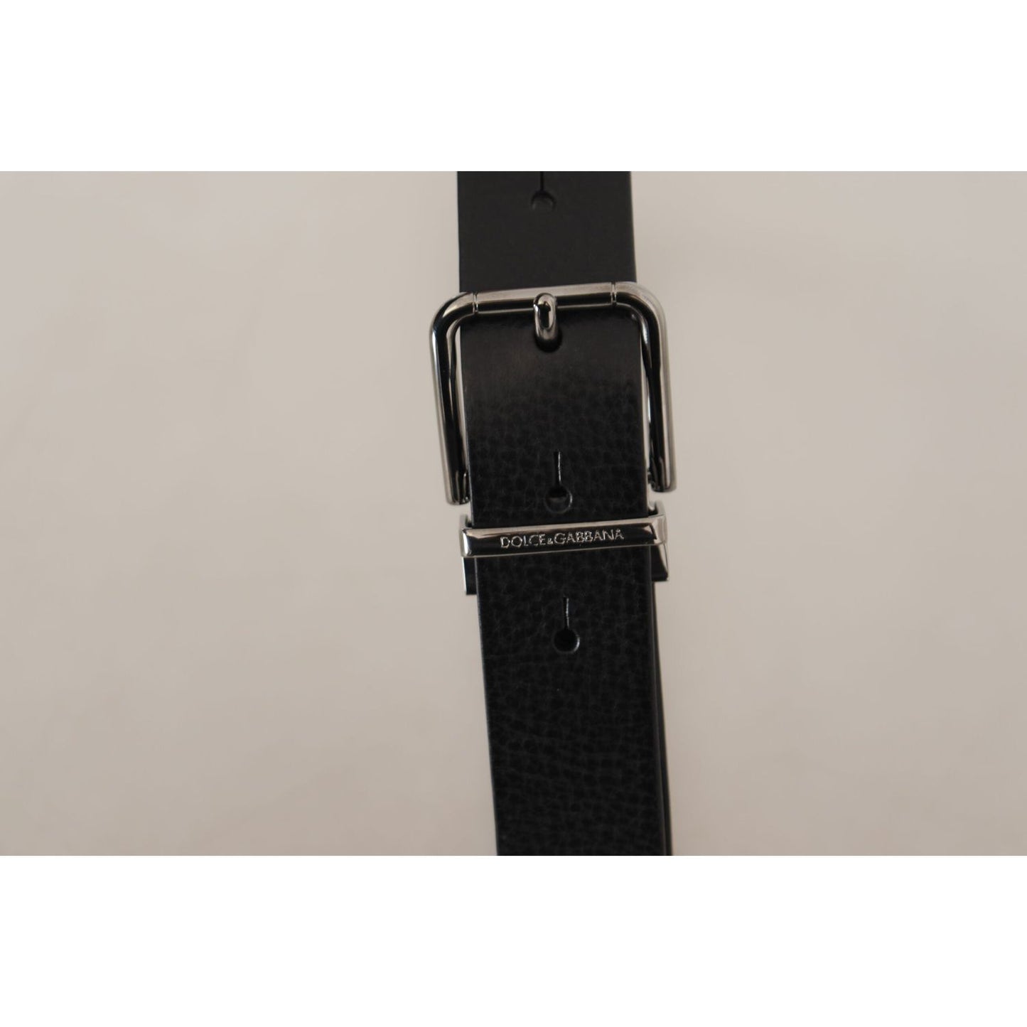 Dolce & Gabbana Elegant Black Leather Belt with Metal Buckle Dolce & Gabbana