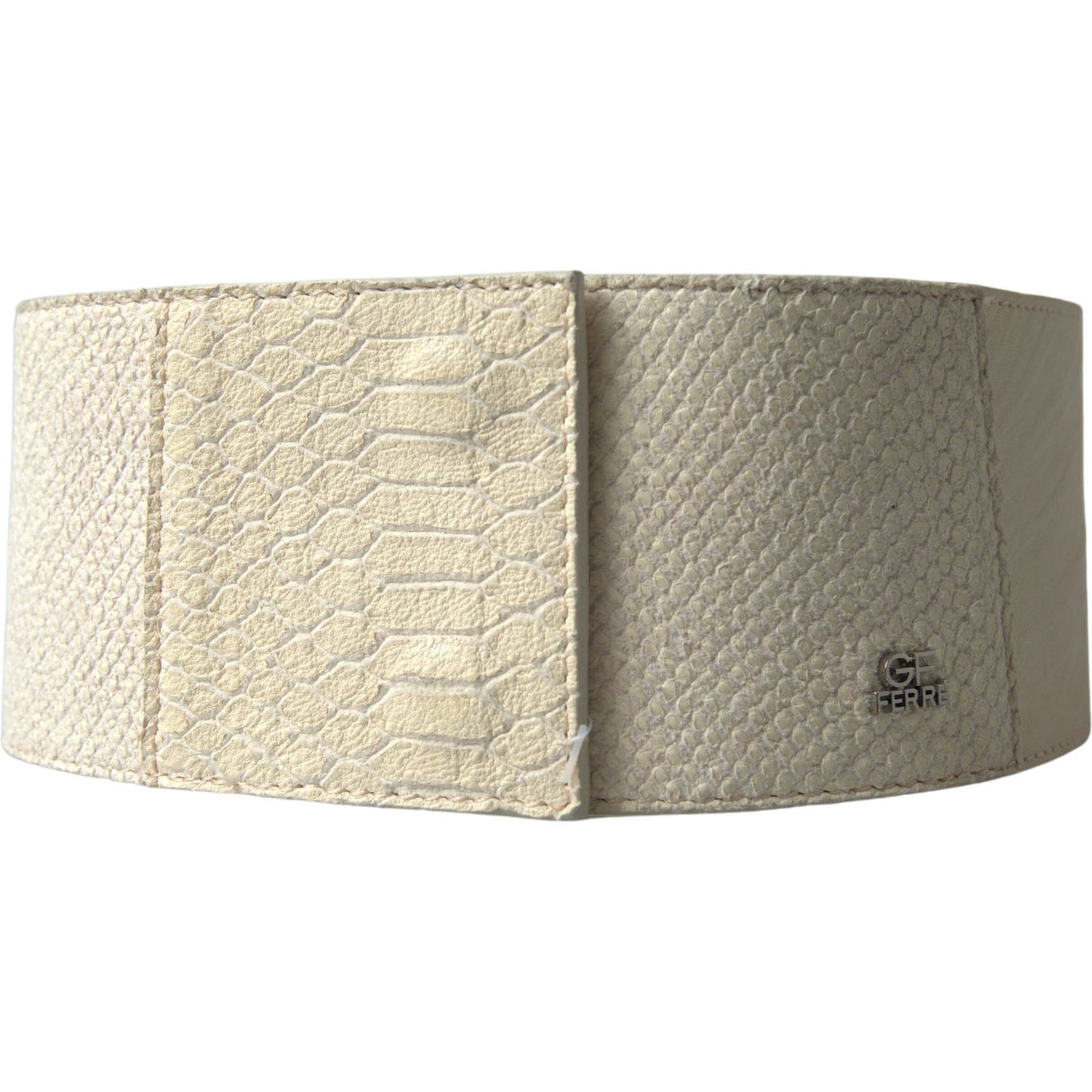 GF Ferre Chic Off White Snap Button Fashion Belt GF Ferre