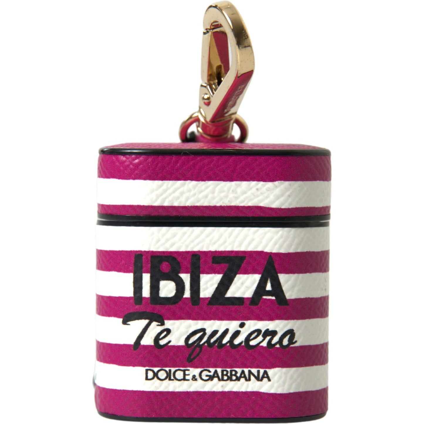 Dolce & Gabbana Chic Fuchsia Leather Airpods Case Dolce & Gabbana