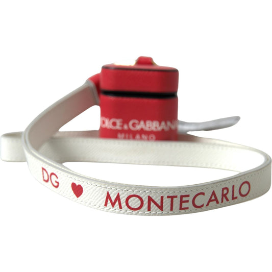 Dolce & Gabbana Elegant Red Leather Airpods Case Dolce & Gabbana