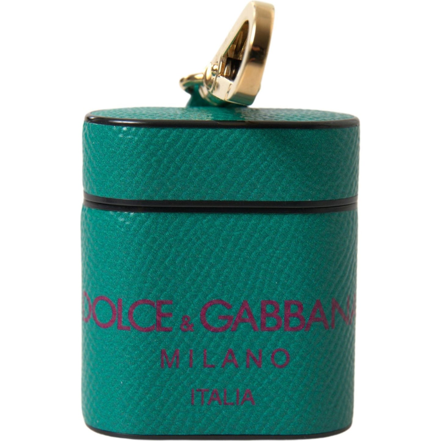 Dolce & Gabbana Elegant Leather Airpods Case in Green and Maroon Dolce & Gabbana